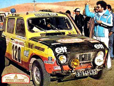 A Marreau tesók által hajtott Renault 4 Claude e Bernard Marreau con la Renault 4 con cui conclusero secondi la Dakar 1979