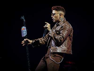 Rauw Alejandro performs at Red Bull Chapters at Forest Hills Stadium in NYC