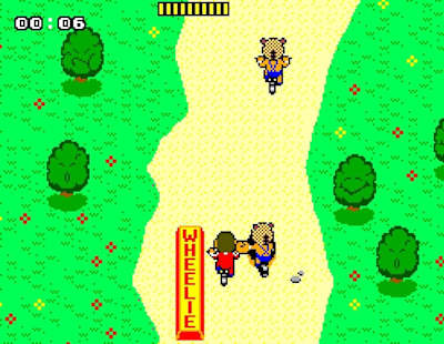 A screenshot of Alex Kidd BMX Trial