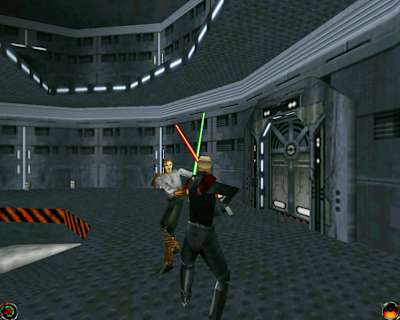 Ein Duell zwischen Jedi und Sith. Das erste Jedi Knight führte Lichtschwertkämpfe in Videospielen ein
