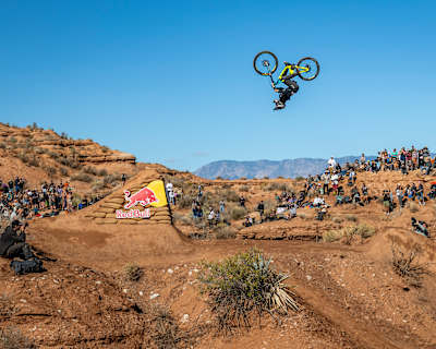 Robin Goomes throwing a backflip 