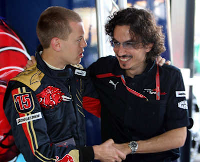 Laurent Mekies mit Seb Vettel – Toro Rosso 2008