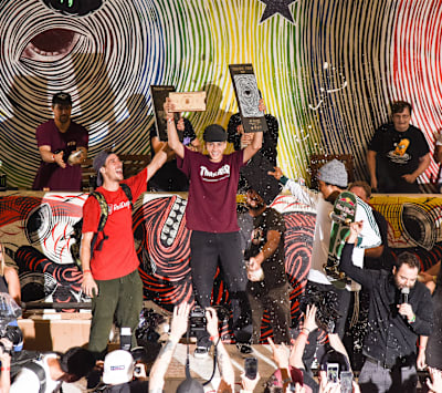 2018 Tampa Pro winners: Jagger Eaton, Felipe Gustavo, and Ryan Decenzo