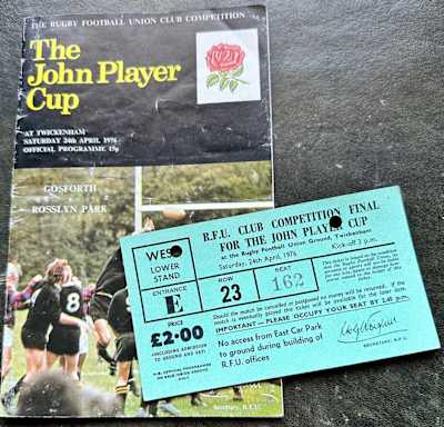 The 1976 cup final programme and match ticket