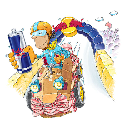 Cartoon do evento Red Bull Ladeira Abaixo Edição Geek 2026