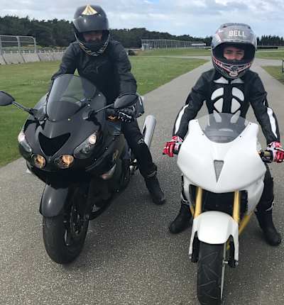 Cormac Buchanan with his dad at Teretonga Raceway