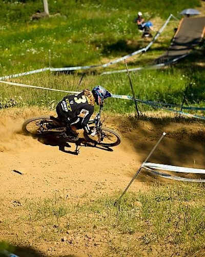 Rachel Atherton on track at Mont Saint Anne