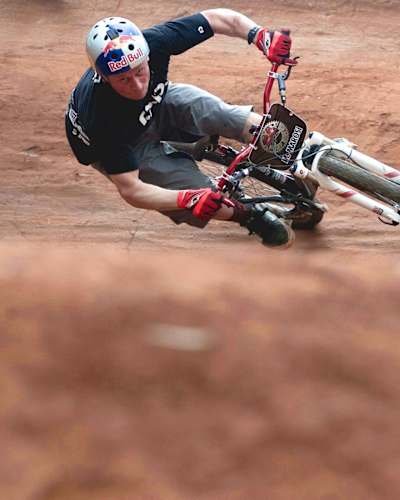 Mountain bike rider Michal Marosi competes at Red Bull Pump Riders in Brazil in 2011