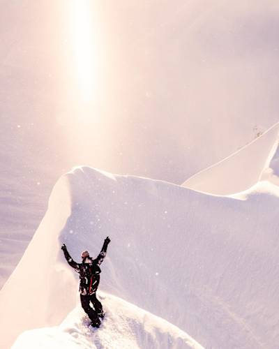 Travis Rice sizes up a ridge for The Fourth Phase
