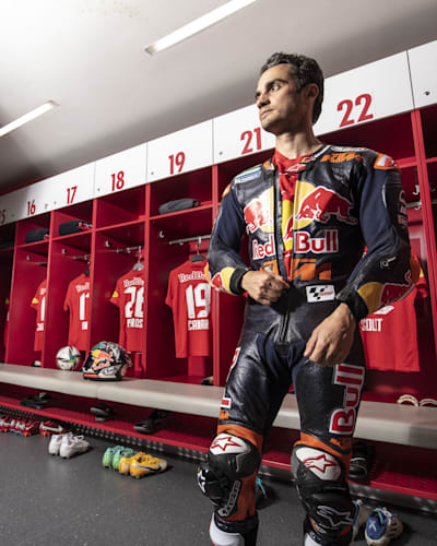 Dani Pedrosa poses for a portrait prior to the Dani Pedrosa FC Salzburg Showrun in Salzburg, Austria on May 21, 2022.