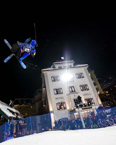 Jesper Tjäder performs at Red Bull Playstreets in Bad Gastein, Austria, on February 10, 2023.