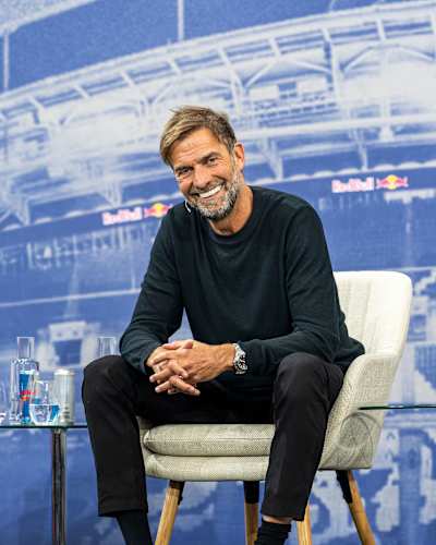 Jürgen Klopp smiling at Red Bull event in 2025
