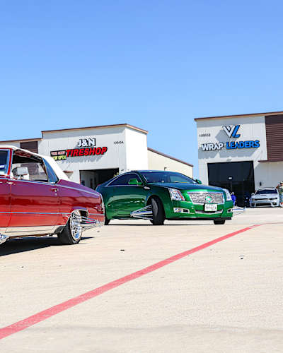 Custom slab cars on display