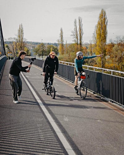 Bruno Hoffmann und Julien Riganti (8000 Watt) auf Tour im Vorfeld von Eschborn - Frankfurt.