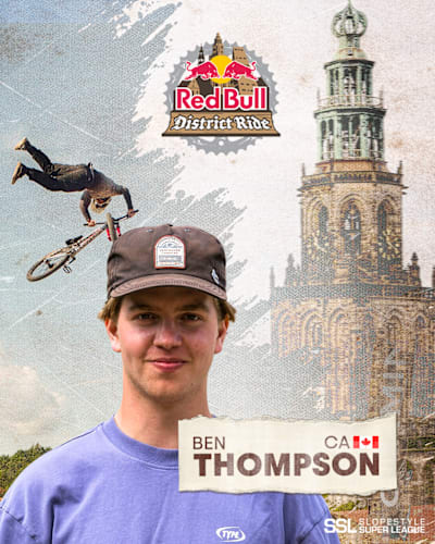 Grafika na Red Bull District Ride 2026 z Benem Thompsonem.