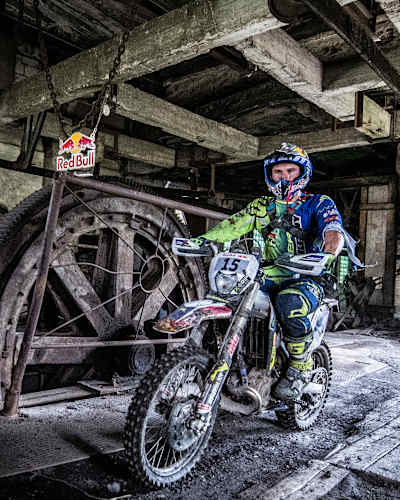 An image of a rider at enduro event Red Bull Romaniacs.