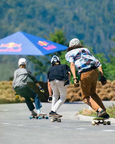 An image of skaters in action at Red Bull No Paws Down.