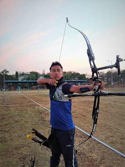 Jemson with his recurve bow