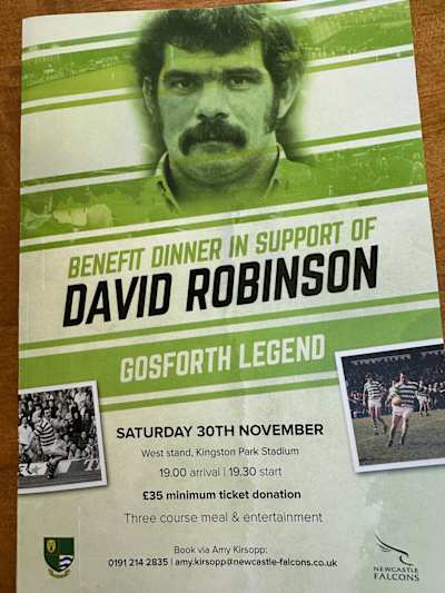 Programme for the David Robinson dinner