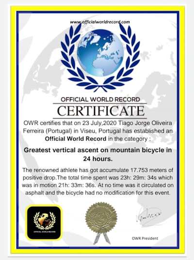 Certificado: Recorde Mundial