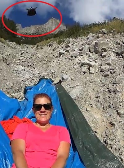Extreme Selfie 15 Wingsuit Pilots Jump Off A Cliff 