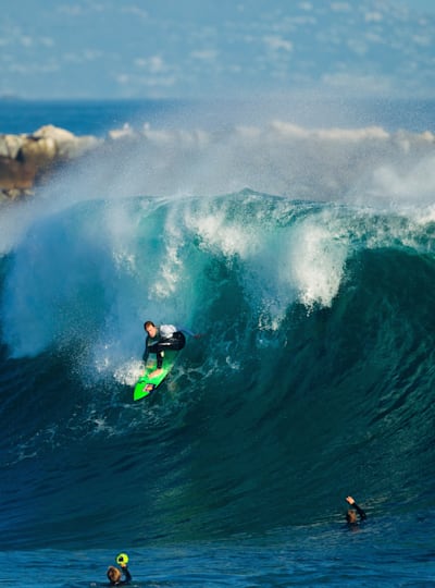 Jamie O'Brien surfs The Wedge, in Newport Beach, CA, USA, on 1 September 2012.
