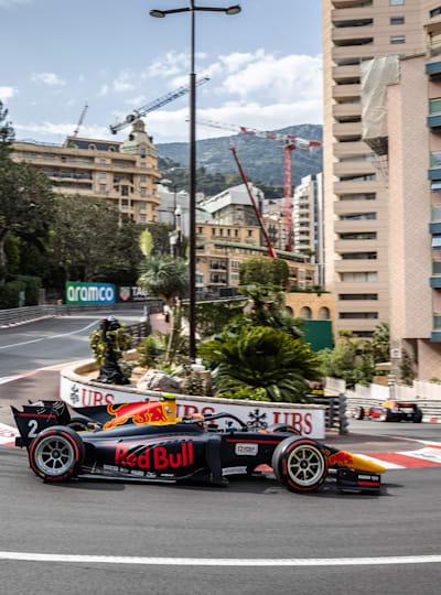 Jehan Daruvala racing in Monaco in 2022