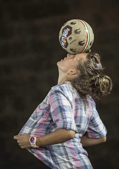 Kitti Szasz of Hungary performs during the Red Bull Street Style World Final, Lecce, Italy on September 22nd 2012.