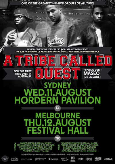 A Tribe Called Quest Australian tour poster