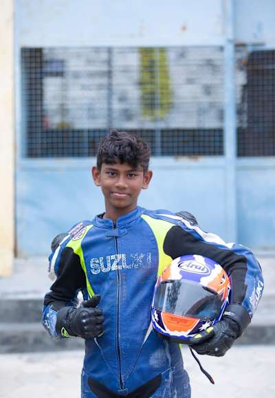 Racer Prashanth R poses for a profile photo
