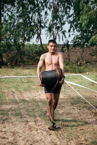 Sanjay Negi during an obstacle at Wild Warrior