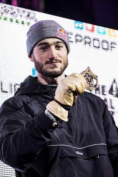 Noah Bowman Celebrates on the podium during Men's Superpipe at Winter X 2017 in Aspen, CO - USA,  January 27, 2017.