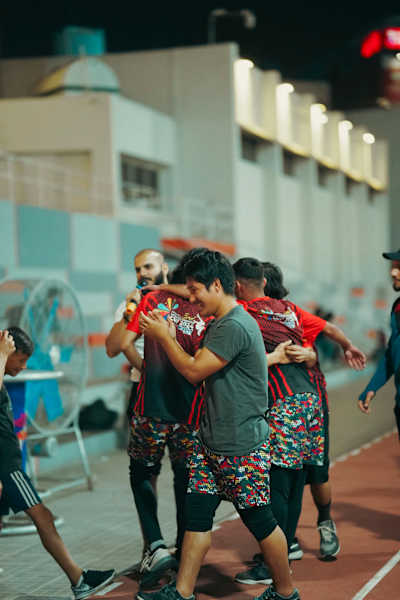 Participants cheering during the 4th National Parkour Championship