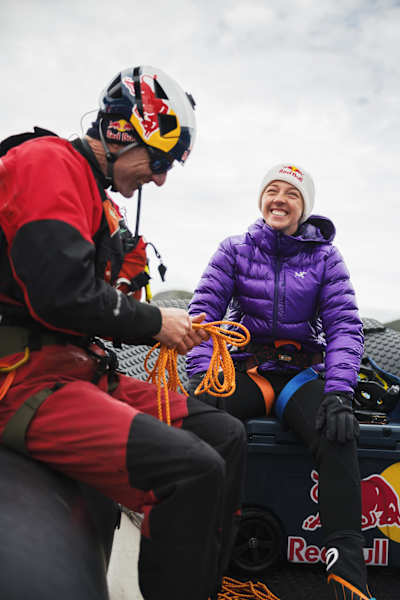 Will Gadd and Molly Carlson make their final preparations ahead of climbing up a 15m iceberg in the Atlantic Ocean in October, 2026.