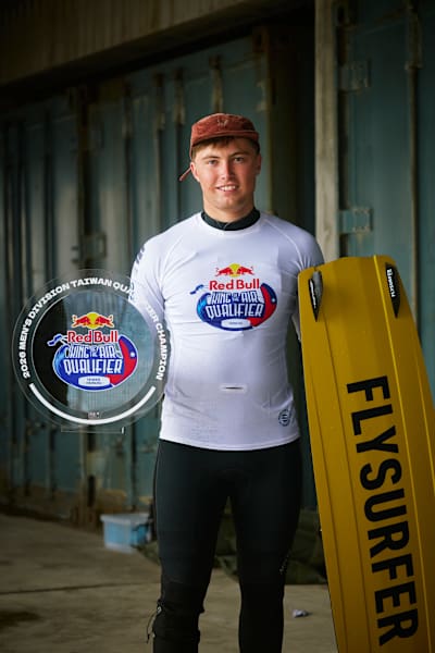 Hugo Wigglesworth poses with trophy durning the Red Bull King Of The Air qualifier Taiwan in Hsinchu, Taiwan on Octorber 22nd, 2026.