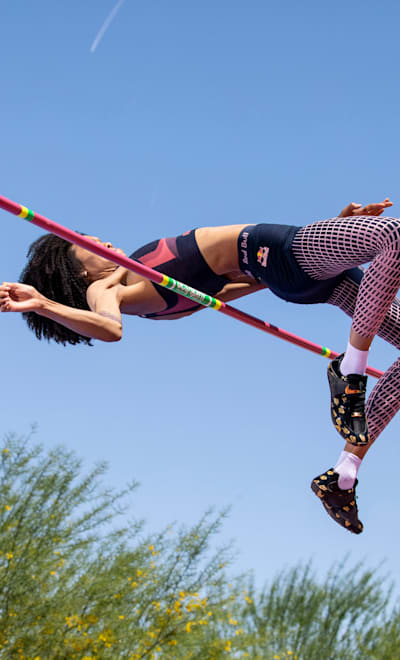 American high jumper Vashti Cunningham trains in Chula Vista, California, USA on 3 April, 2021.