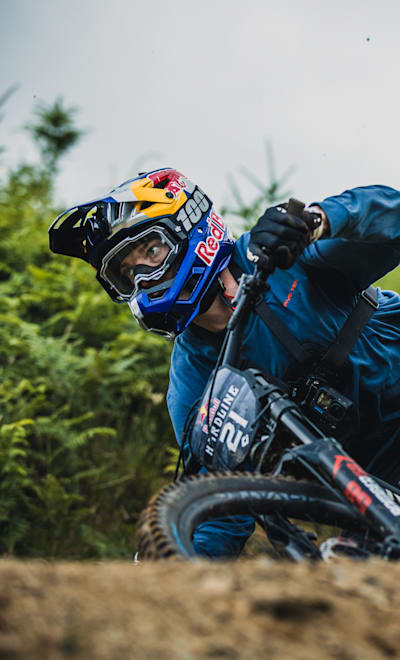 Thomas Genon at Red Bull Hardline 2023 in Dinas Mawydd on July 13th, 2023 in Wales. 