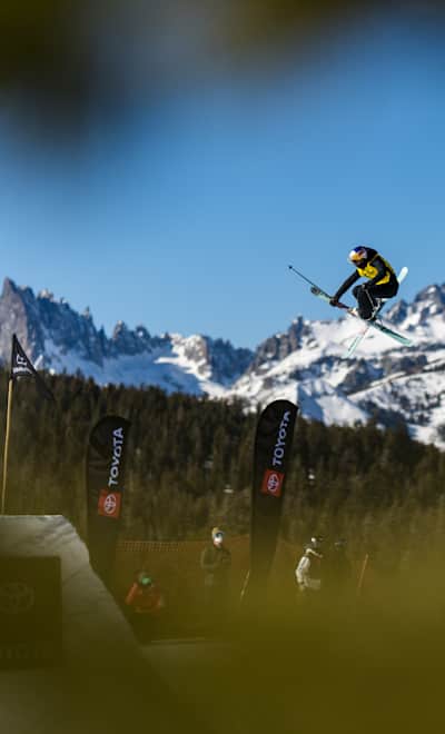 Kelly Sildaru competes during Women’s Ski Slopestyle at Toyota US Grand Prix in Mammoth Mountain, California, USA on 09 January 2022.  