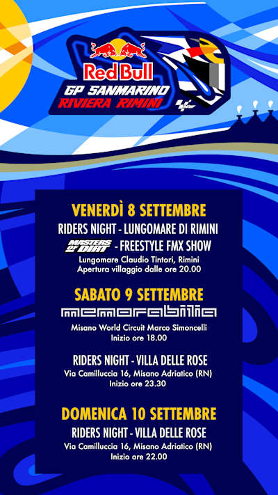 Il programma del GP Red Bull di San Marino e della Riviera di Rimini