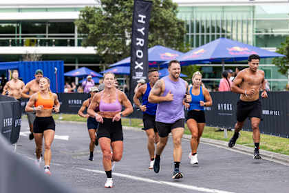 Competitors perform during Hyrox  in Auckland, NZ on February 2, 2025.