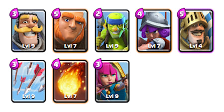Clash Royale'de düşük arenalar için deste tercihleri
