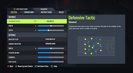 Tactique standard équilibrée dans FIFA 22