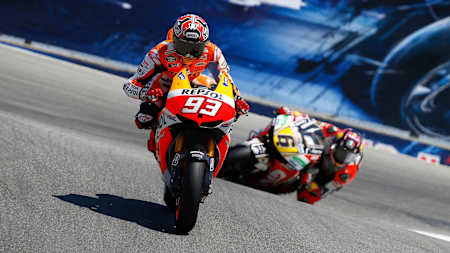 Marc Marquez chassé par Stefan Bradl