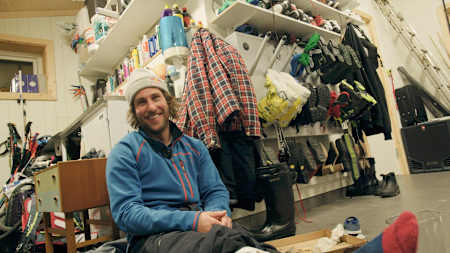 Windstedt in his garage