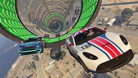 Ein Stunt-Rennen in GTA V. Das Open-World-Spiel ist das meistverkaufte Xbox One-Game überhaupt