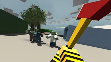 A screenshot of zombies from Unturned