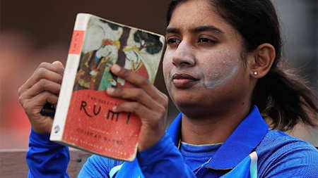 Mithali Raj was often spotted reading during games