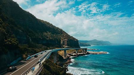 Sea Cliff Bridge, Wollongong, Australia.