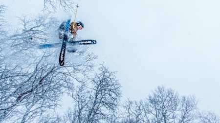 He can also ski like a maniac