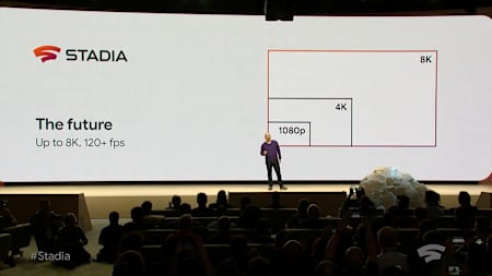 Die Präsentation von Google Stadia. 4K mit 60 fps zum Release, in Zukunft soll sogar das Doppelte möglich sein